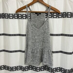 Papaya Tank Top Heather‎ Gray Peplum Sleeveless Casual Top Size M